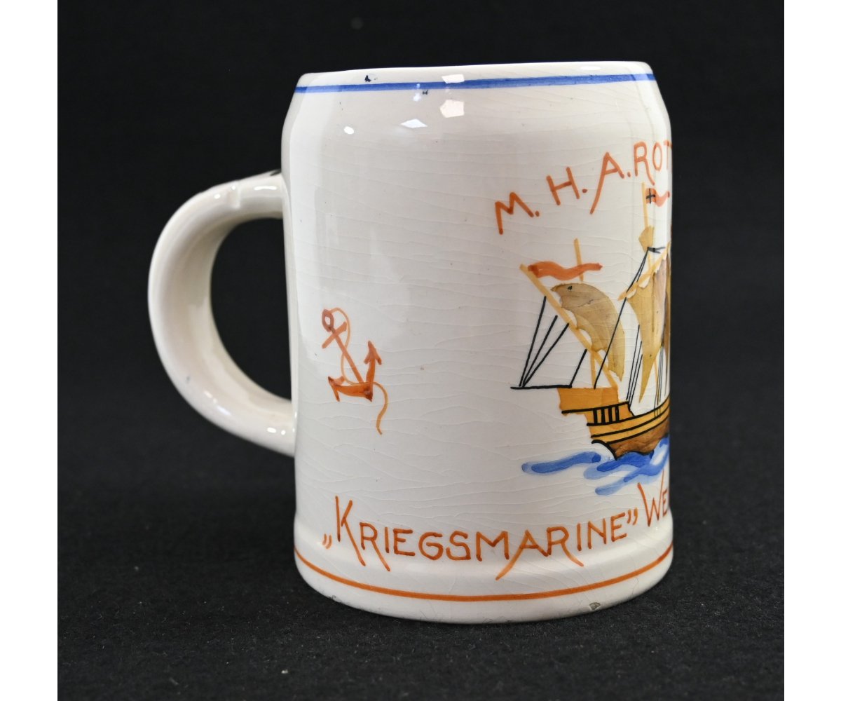 Rare Marine Hafen Abt. Rotterdam Beer Stein 1941 — image 2