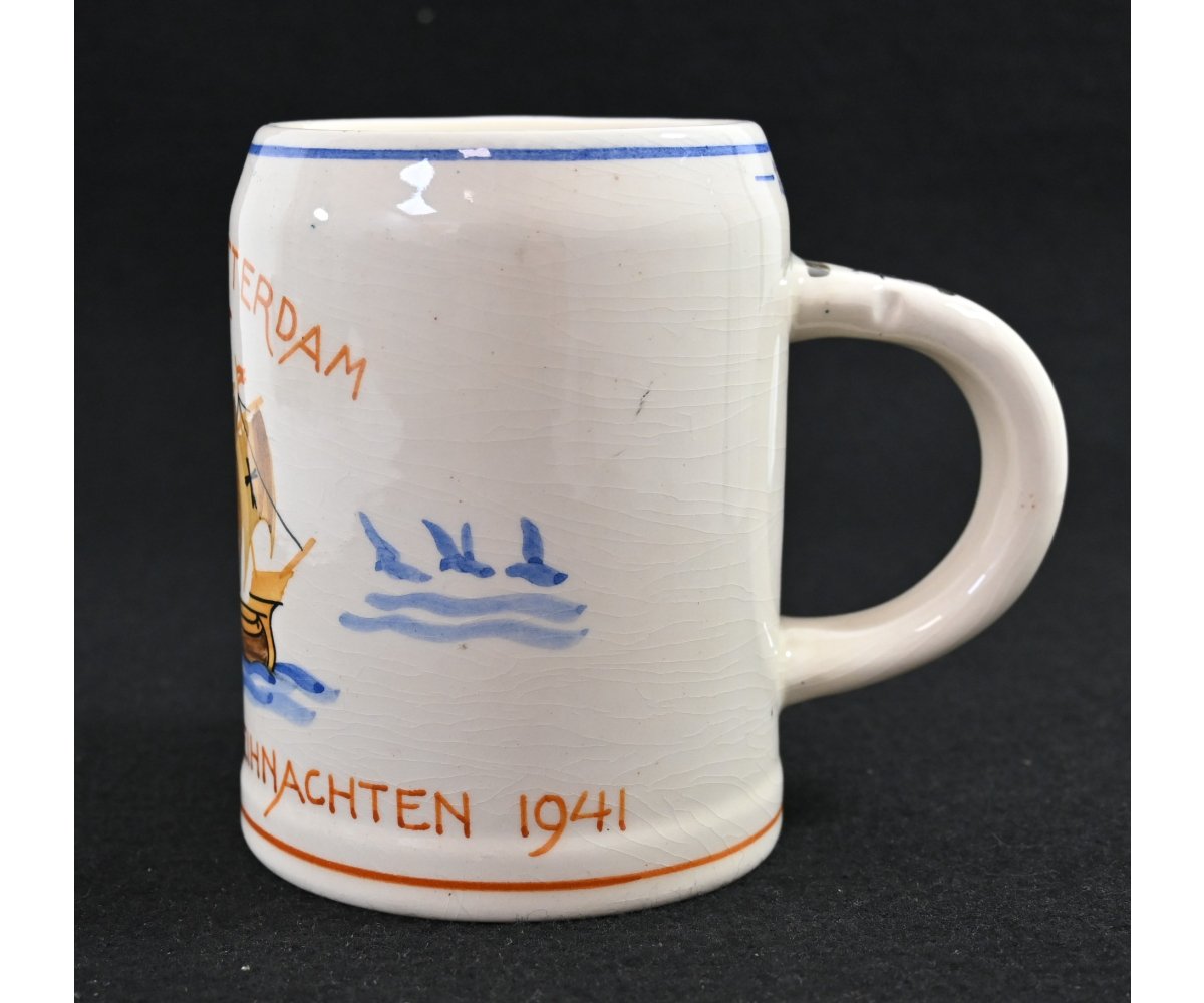 Rare Marine Hafen Abt. Rotterdam Beer Stein 1941 — image 4