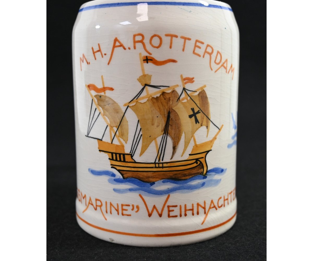 Rare Marine Hafen Abt. Rotterdam Beer Stein 1941 — image 5