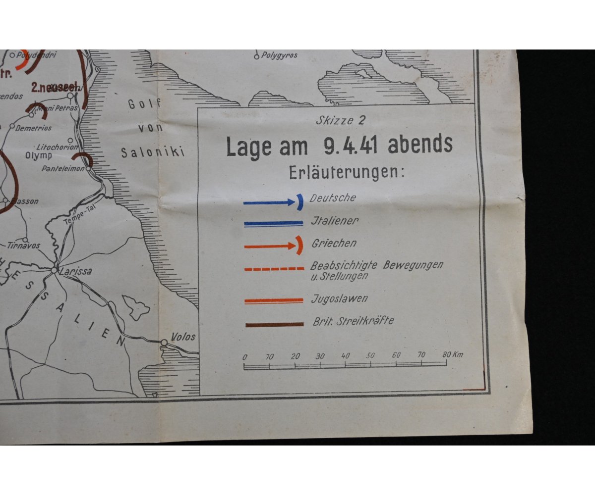 German Map of Allied Forces in Greece 1941 — image 2