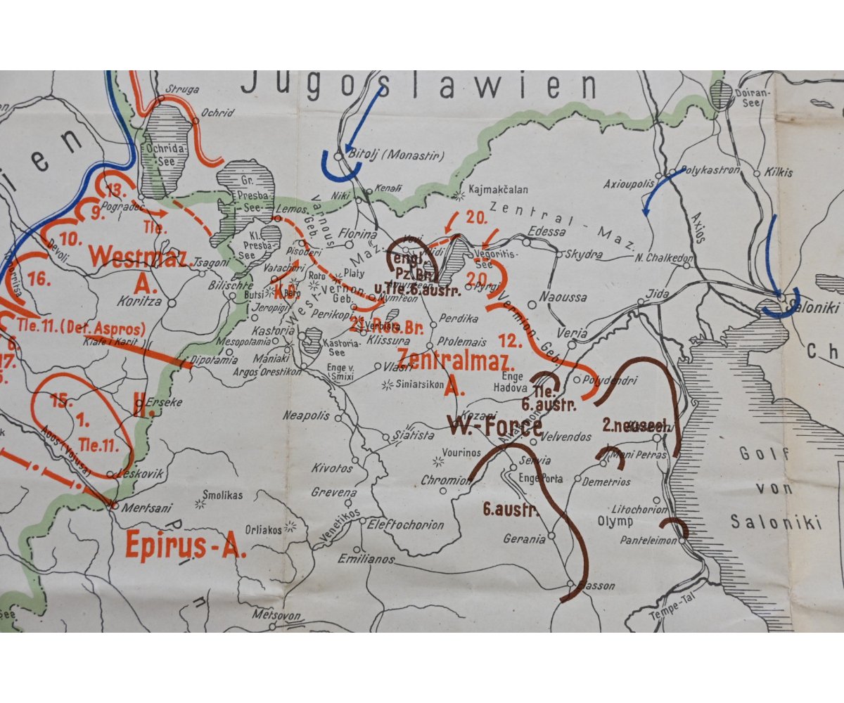 German Map of Allied Forces in Greece 1941 — image 4