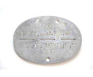 1.Kp./Flg.Ausb.Rgt.22 Erkennungsmarke