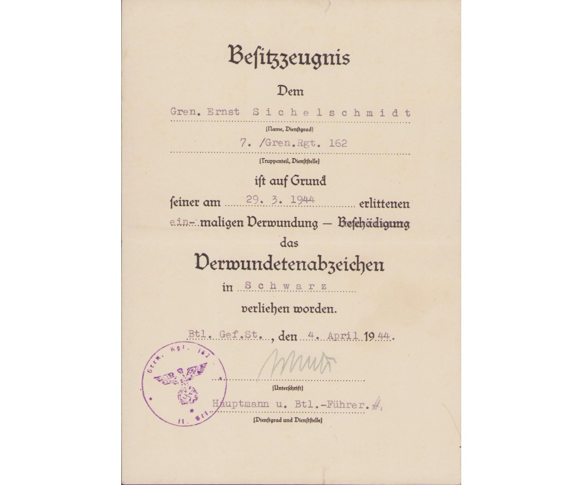 Gren.Rgt.162 VWA Award Document Set — image 2