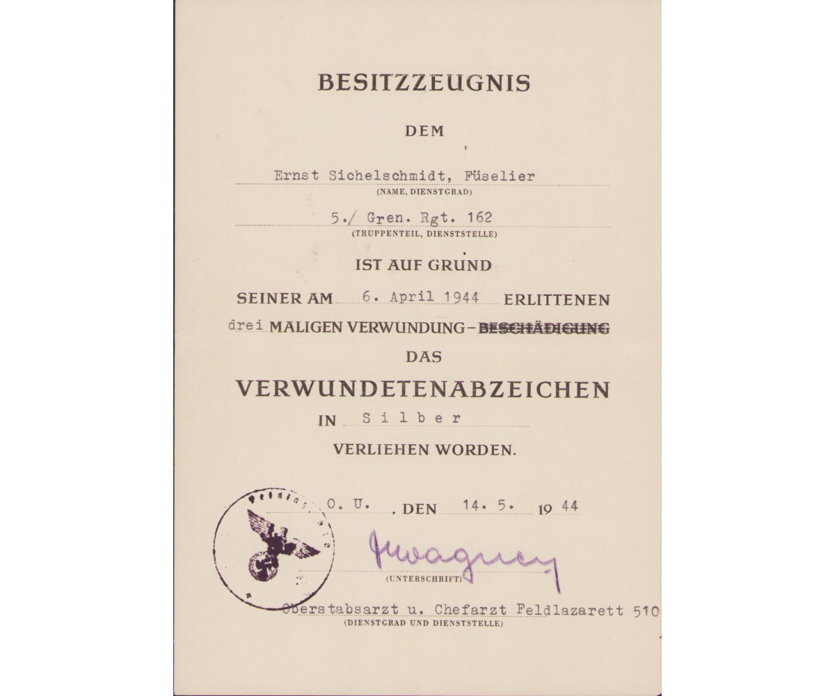 Gren.Rgt.162 VWA Award Document Set — image 4