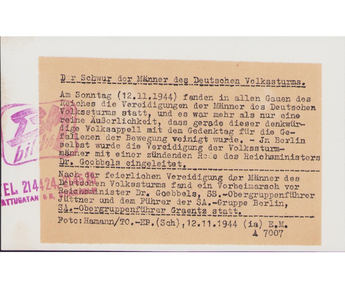 'Schwur des Deutschen Volkssturms' Press Photo — image 2