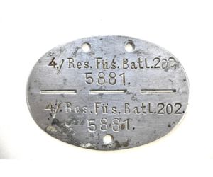 4.Kp./Res.Füs.Batl.202 Erkennungsmarke