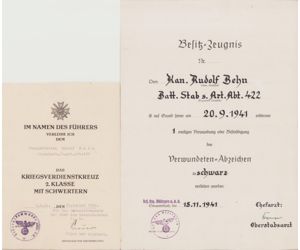 s.Art.Abt.422 VWA/KVK Award Document Set