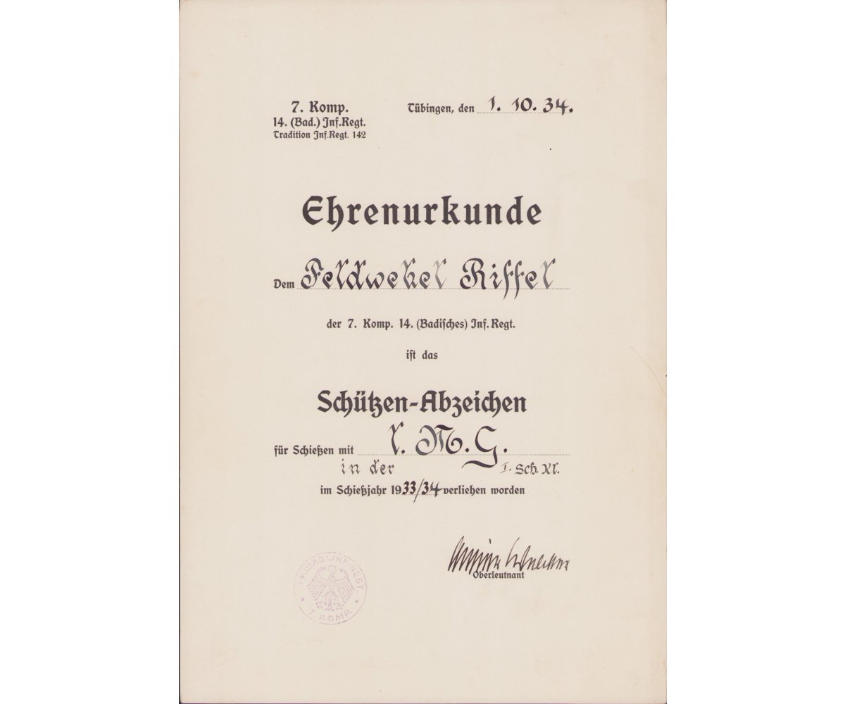 3-Piece Scharfschützen-Abzeichen Award Documents — image 4