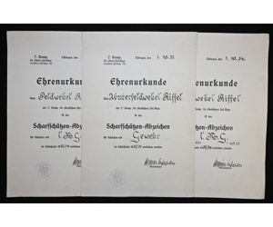 3-Piece Scharfschützen-Abzeichen Award Documents