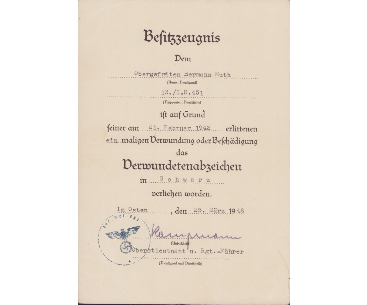 Div.-Gruppe 251 Award Document Set — image 2