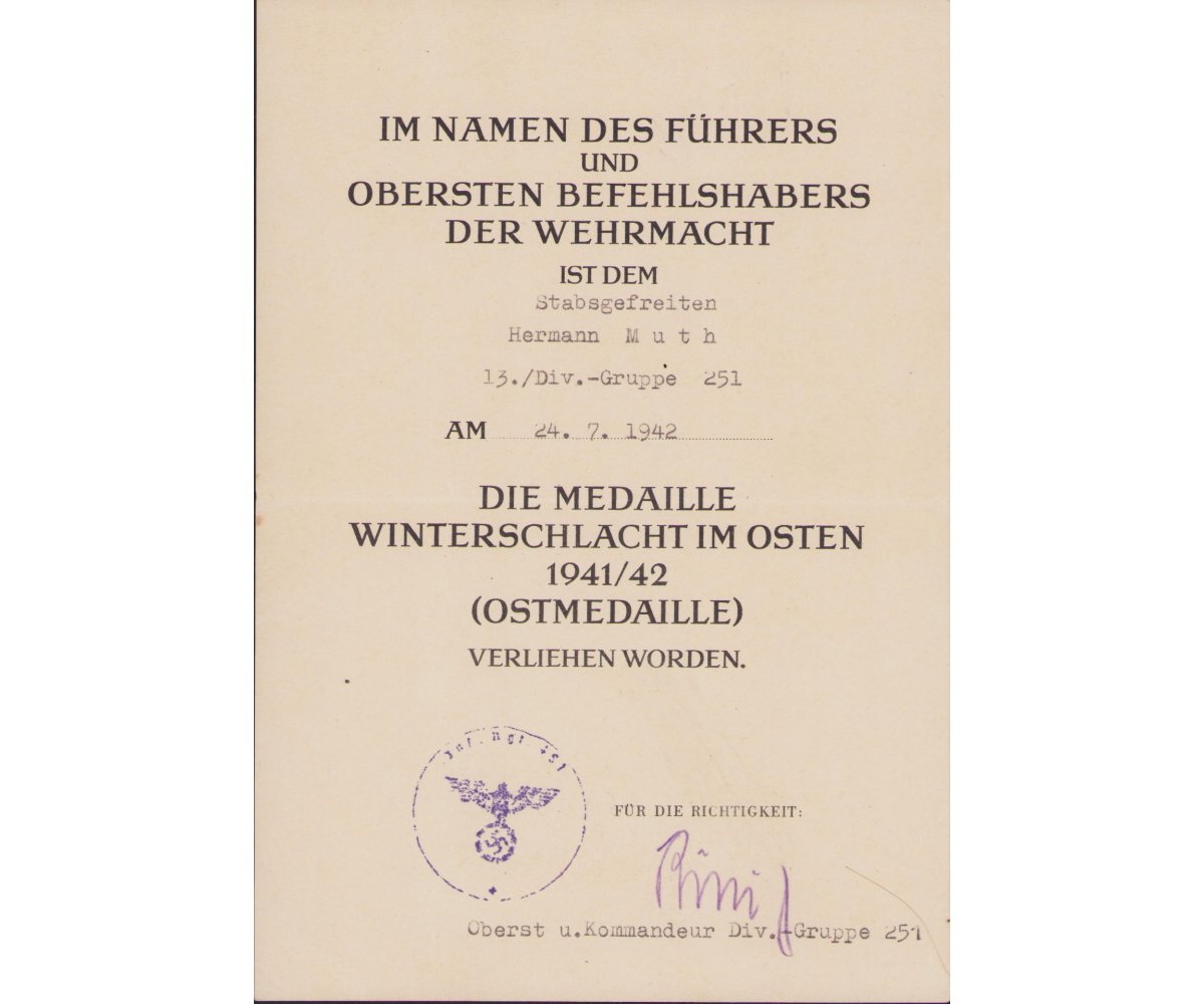 Div.-Gruppe 251 Award Document Set — image 4