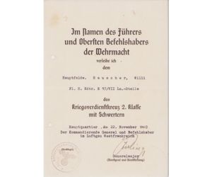 Fl.H.Kdtr.17/VII KVKII Award Document (France)