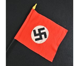 German Patriotic WWII Flag on Wooden Stick
