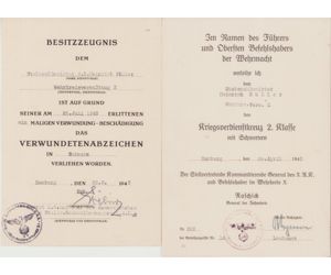 Wehrkrs.Verw.X VWA/KVKII Award Document Set