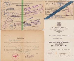 Gren.Rgt.209 KVKII Award Document Grouping