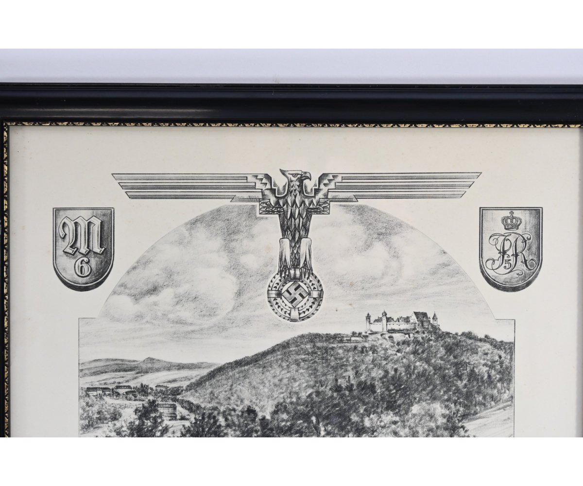 Framed M.G.Btl.6 Aktive Dienstzeit Document (large) — image 2
