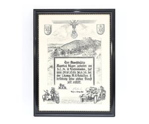 Framed M.G.Btl.6 Aktive Dienstzeit Document (large)