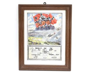 Flak Rgt.18 Dienstzeit Framed Document