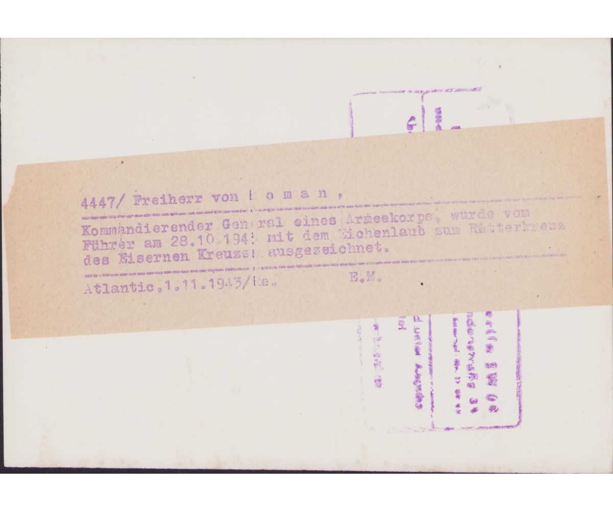 Ritterkreuzträger General von Roman Press Photo — image 2