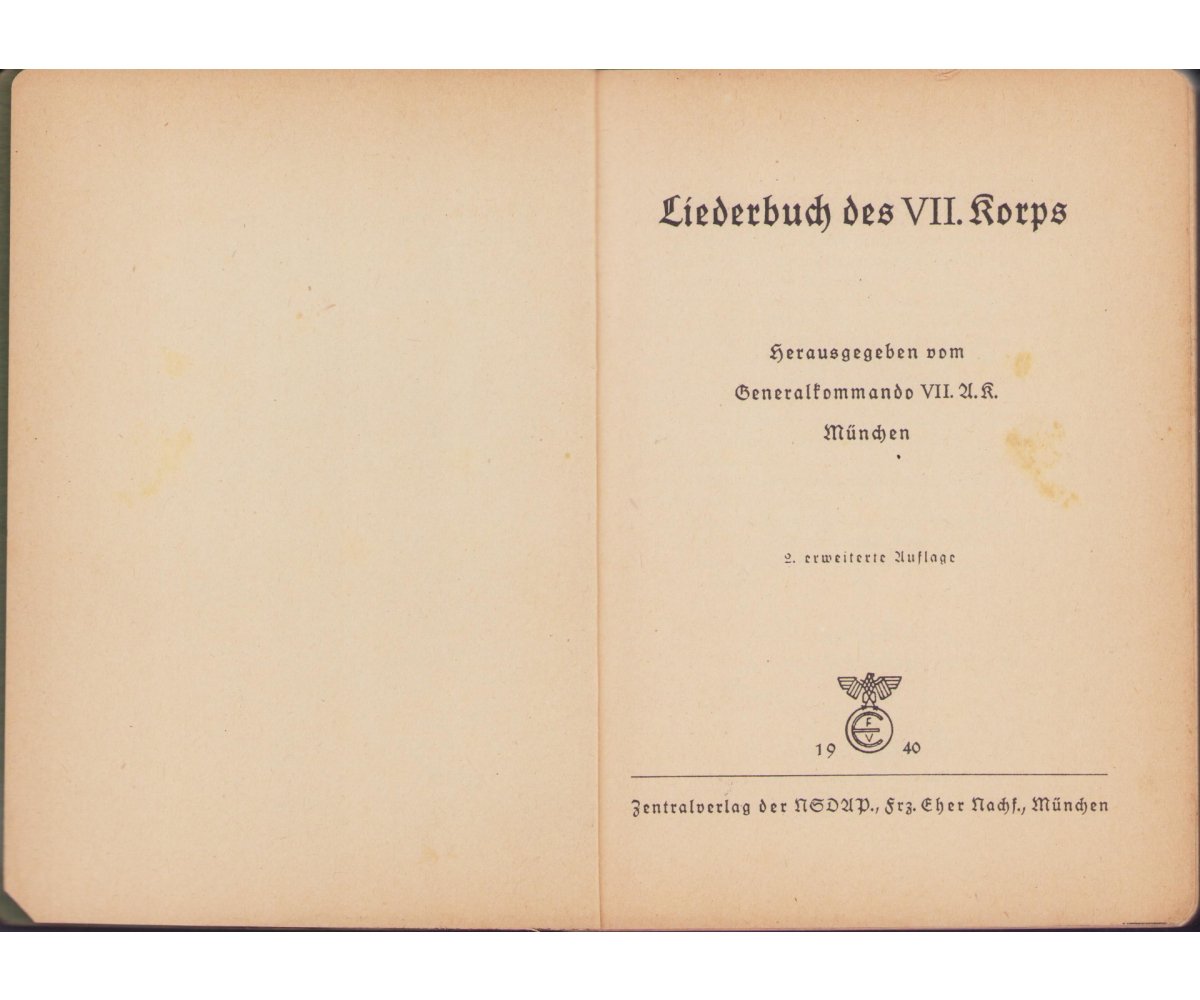Liederbuch des VII.Korps (1940) — image 2