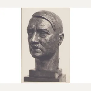 A.Hitler Wooden Bust Postcard