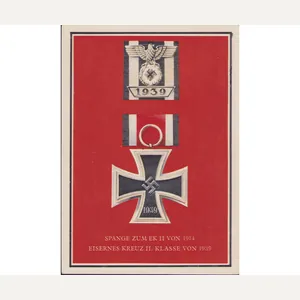 Spange zum EKII 1914 EK II.Klasse 1939 Postcard