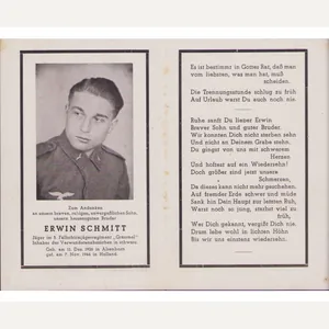 Fallschirm Jg. 'Grassmel' Death Notice (Holland)