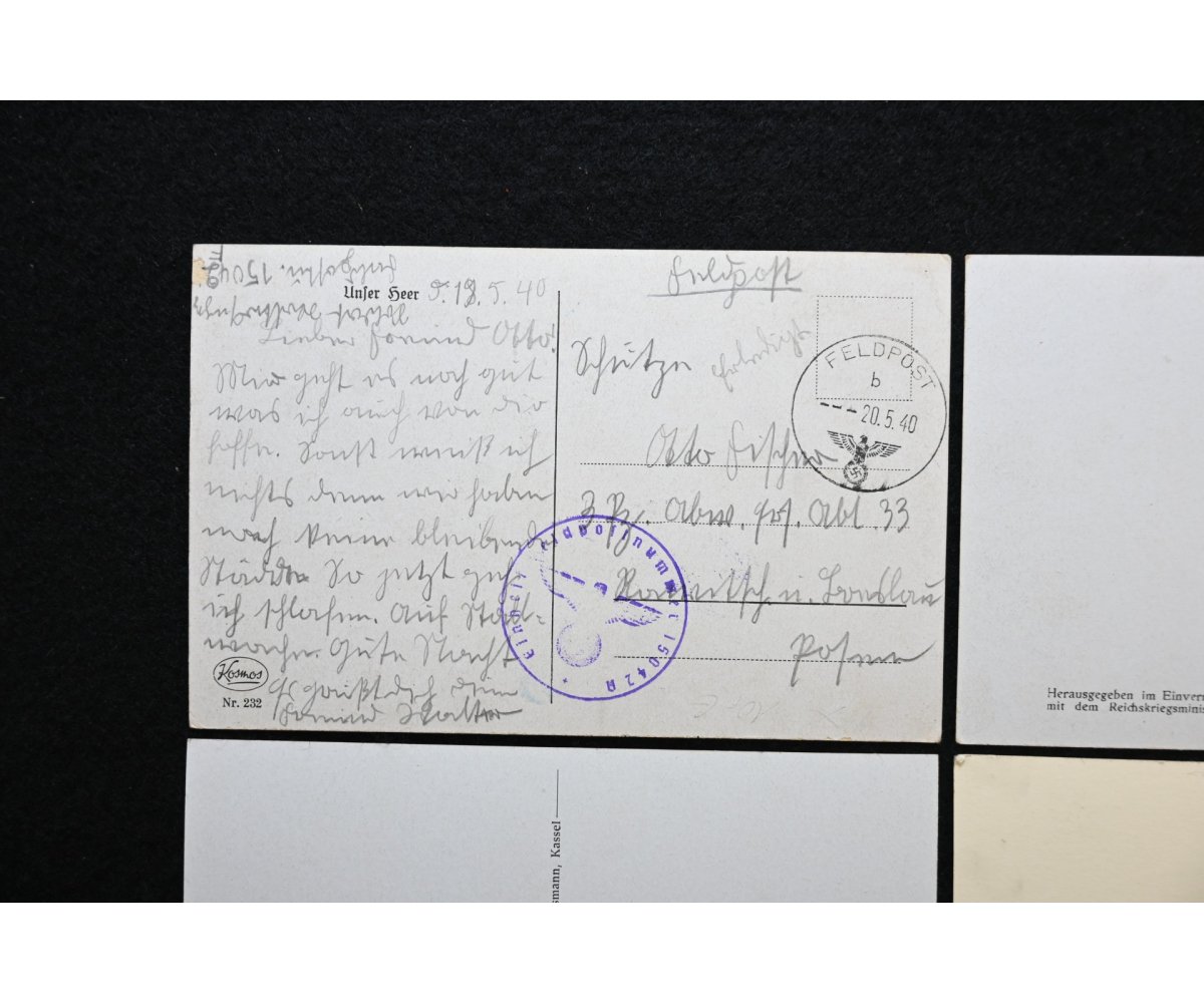 4x Panzer-Abwehrkanone 3,7cm Postcards — image 4