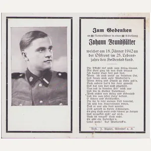 Pio.Btl. ᛋᛋ-Totenkopf Div. Death Notice