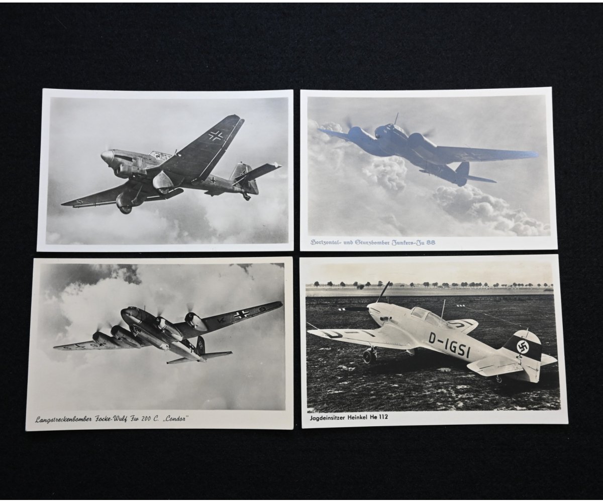 4x Luftwaffe Aircraft Photo Postcards