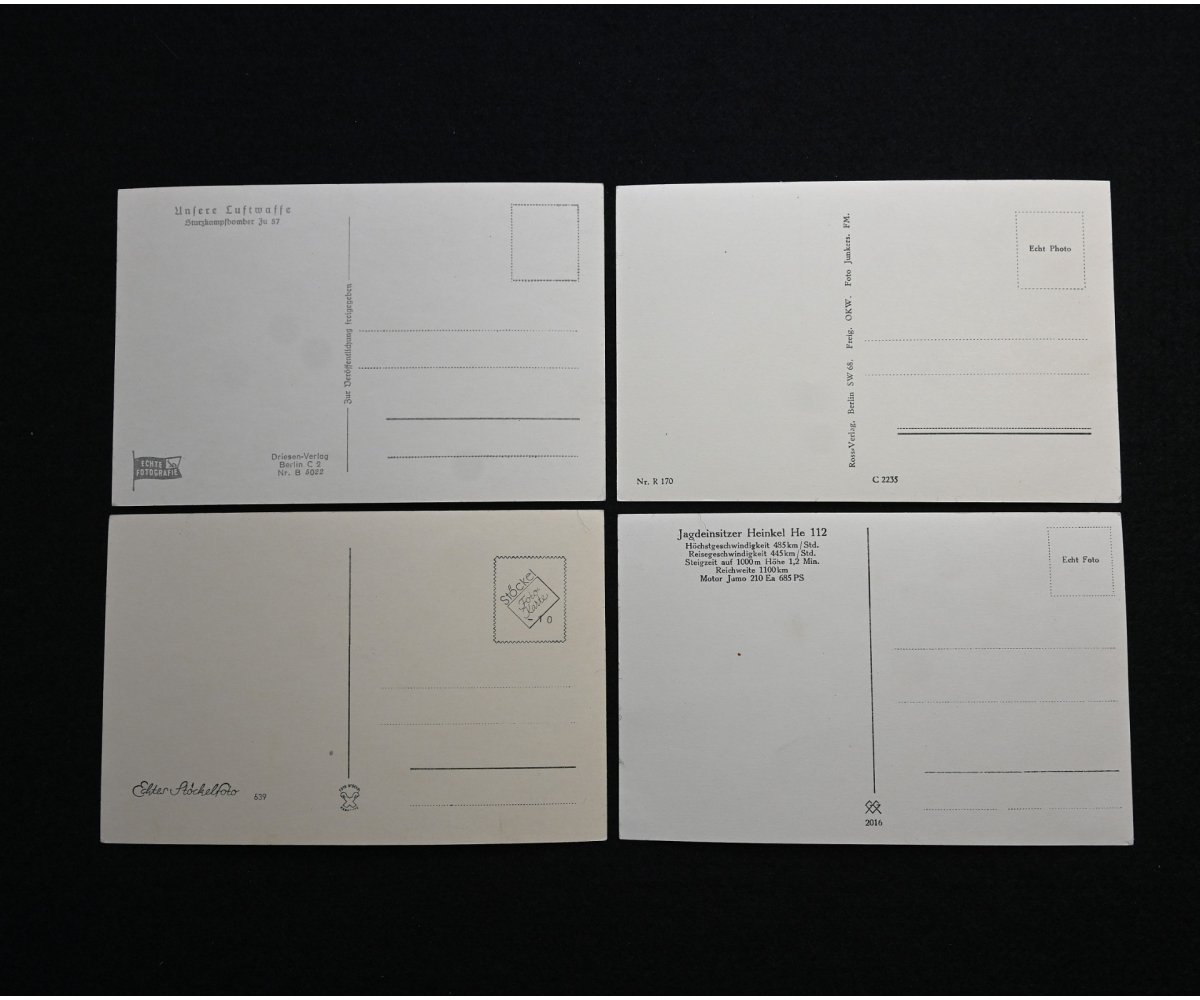 4x Luftwaffe Aircraft Photo Postcards — image 2