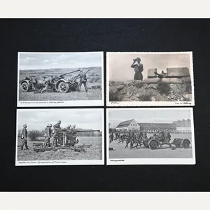 4x 2cm/3,7cm Flak Postcards