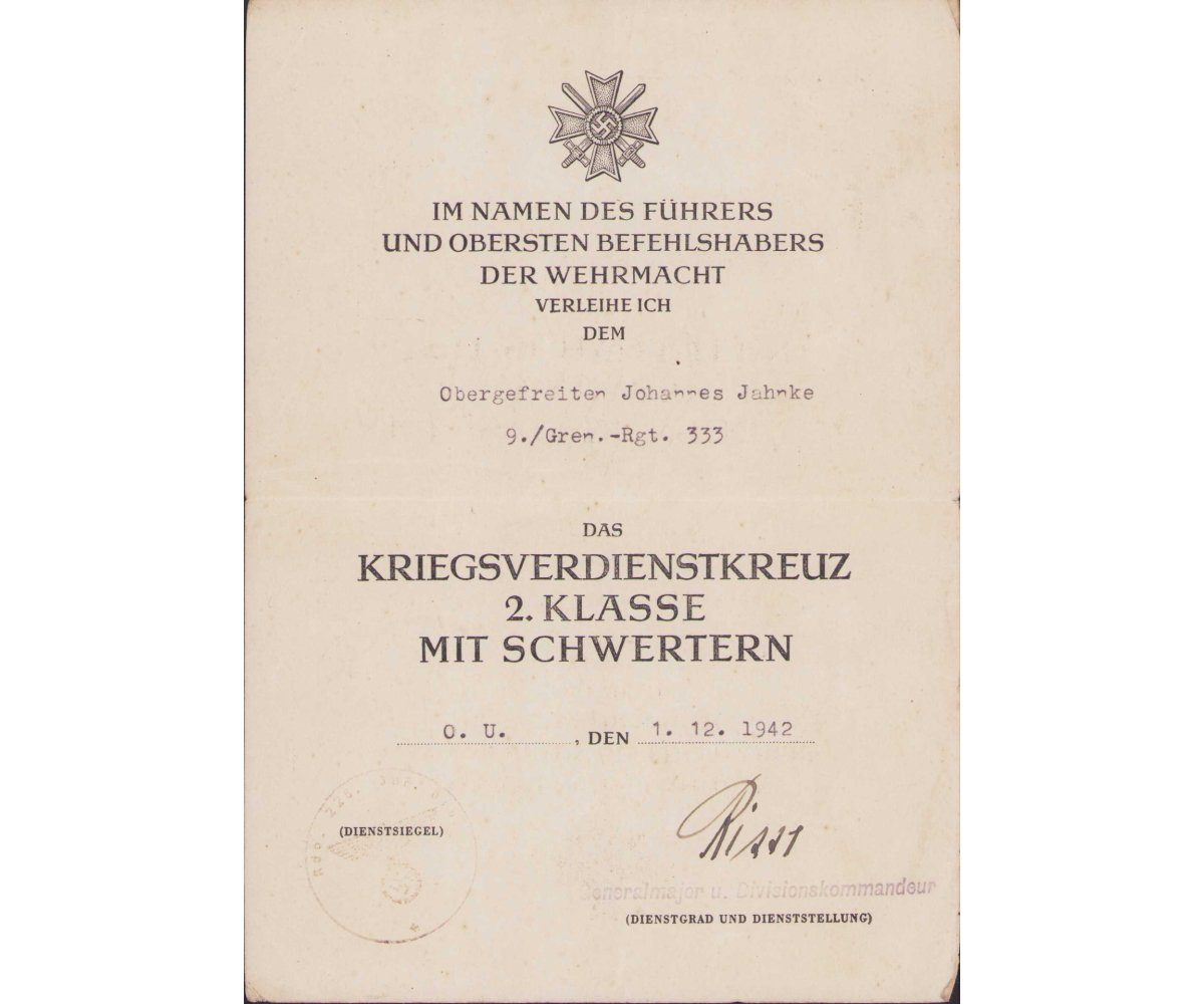 Gren.-Rgt.333 KVK Document Set — image 2