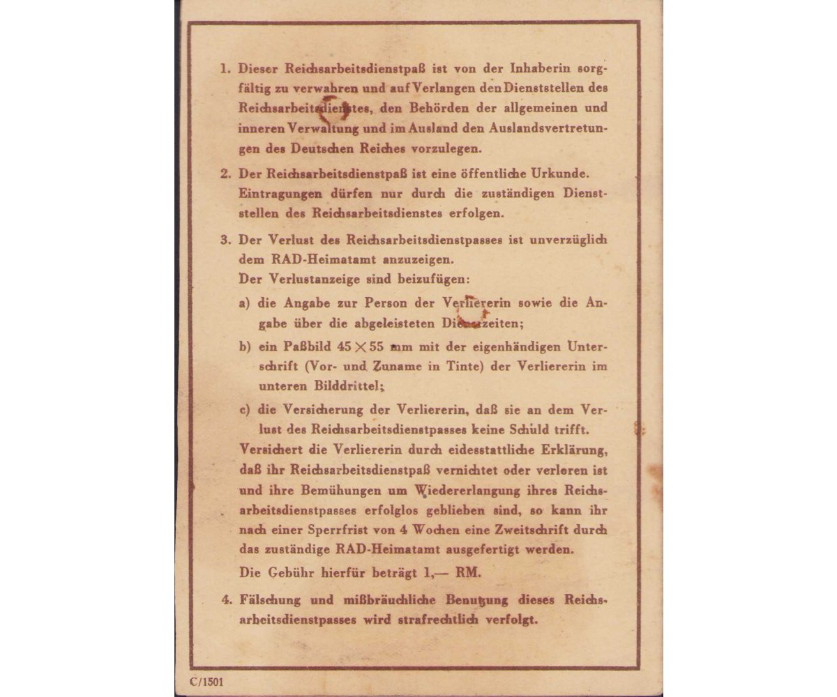 RAD Paß fur Weibliche Jugend — image 3