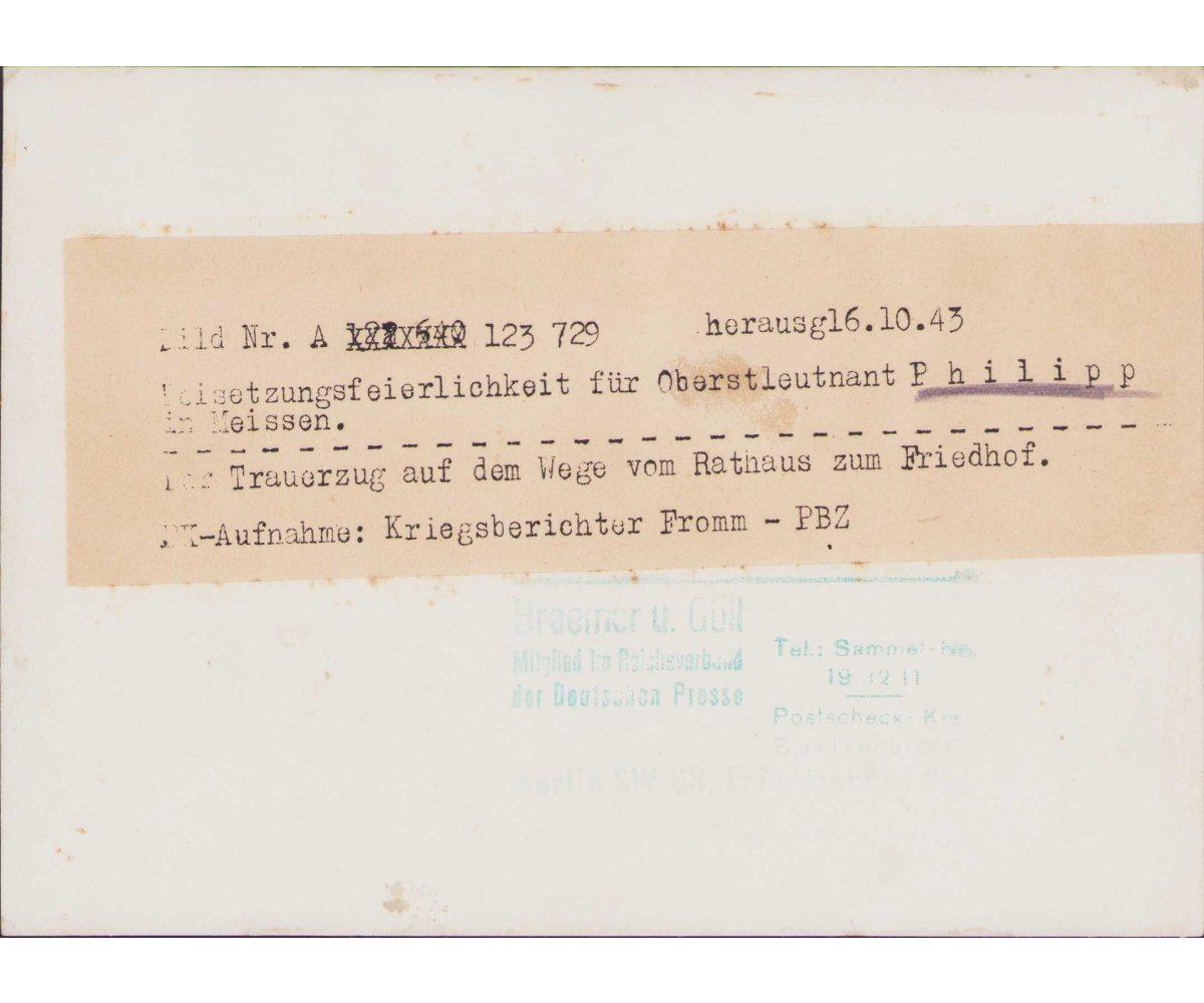 Ritterkreuzträger Oberstlt. Philip Funeral Photo — image 2