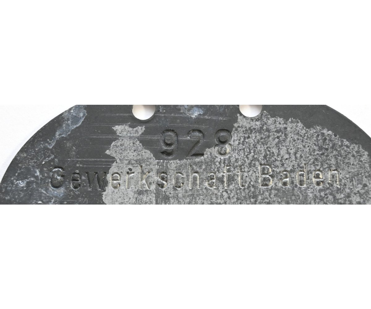 Gewerkschaft Baden Erkennungsmarke — image 2