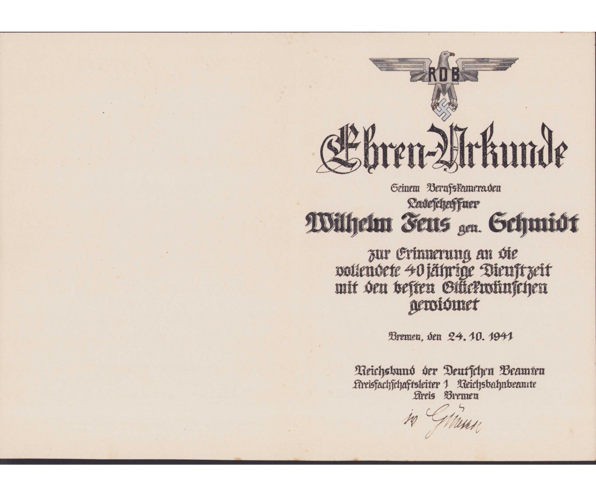 Large 40-Jahre Service Reichsbahn Grouping — image 5