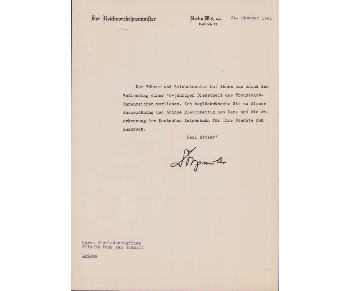 Large 40-Jahre Service Reichsbahn Grouping — image 7