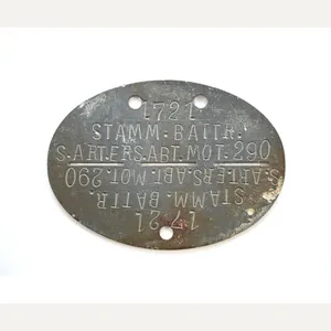 Stamm.Battr./s.Art.Ers.Abt.mot. 290 Erkennungsmarke