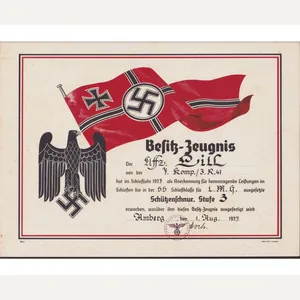 Inf.Rgt.41 l.M.G. Schützenschnur Award Document