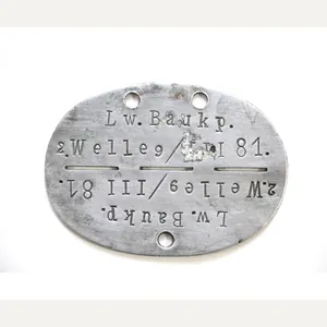 Lw.Bau.Kp.2.W.(mot) 9/III Erkennungsmarke