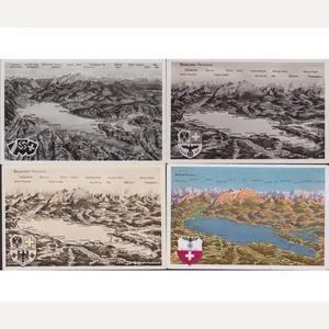 4x Bodense-Panorama Postcards