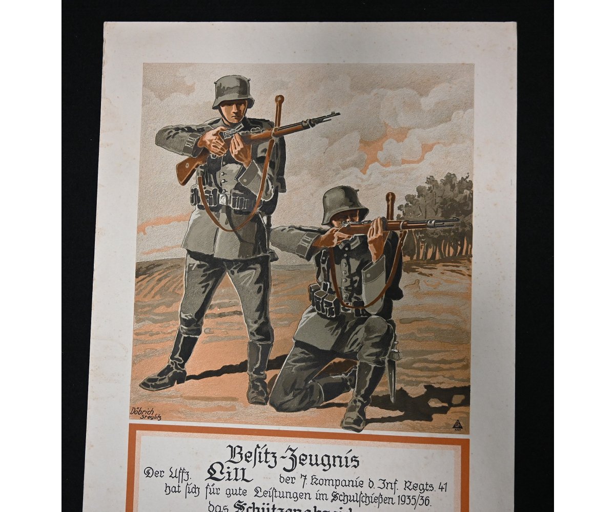 Inf.Rgt.41 Schützenabzeichen Award Document — image 2