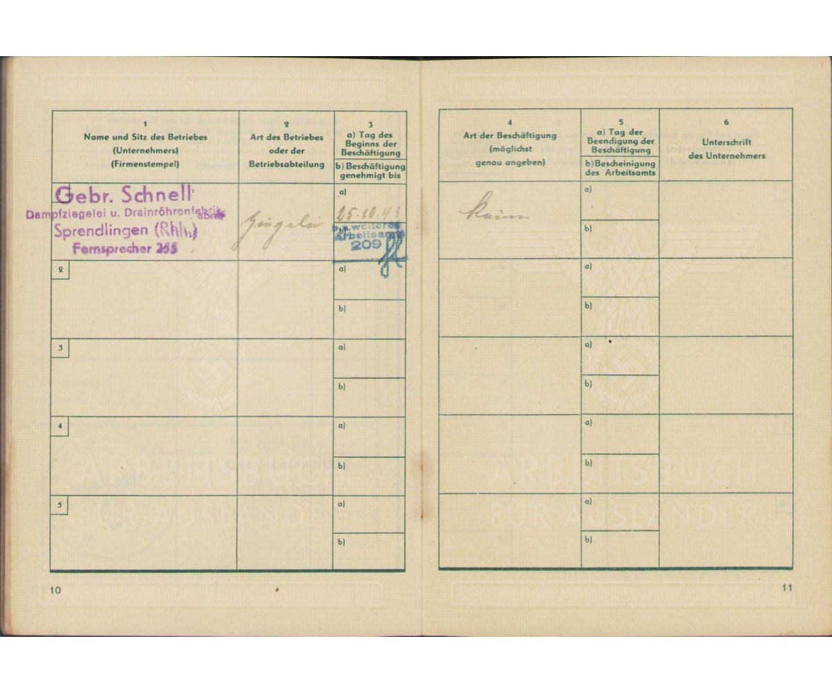 Arbeitsbuch für Ausländer 1944 (Ostarbeiter-in) — image 7