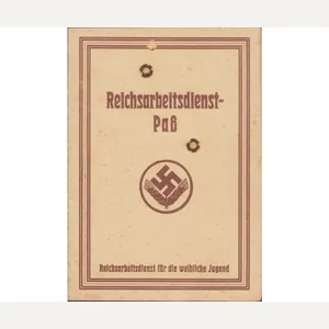 Reichsarbeitsdienst-Paß Weibliche Jugend