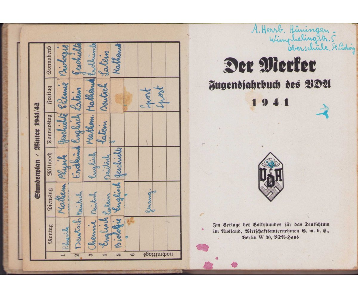 Deutsche Jugend VDA 'Der Merker 1941' Jahrbuch — image 2