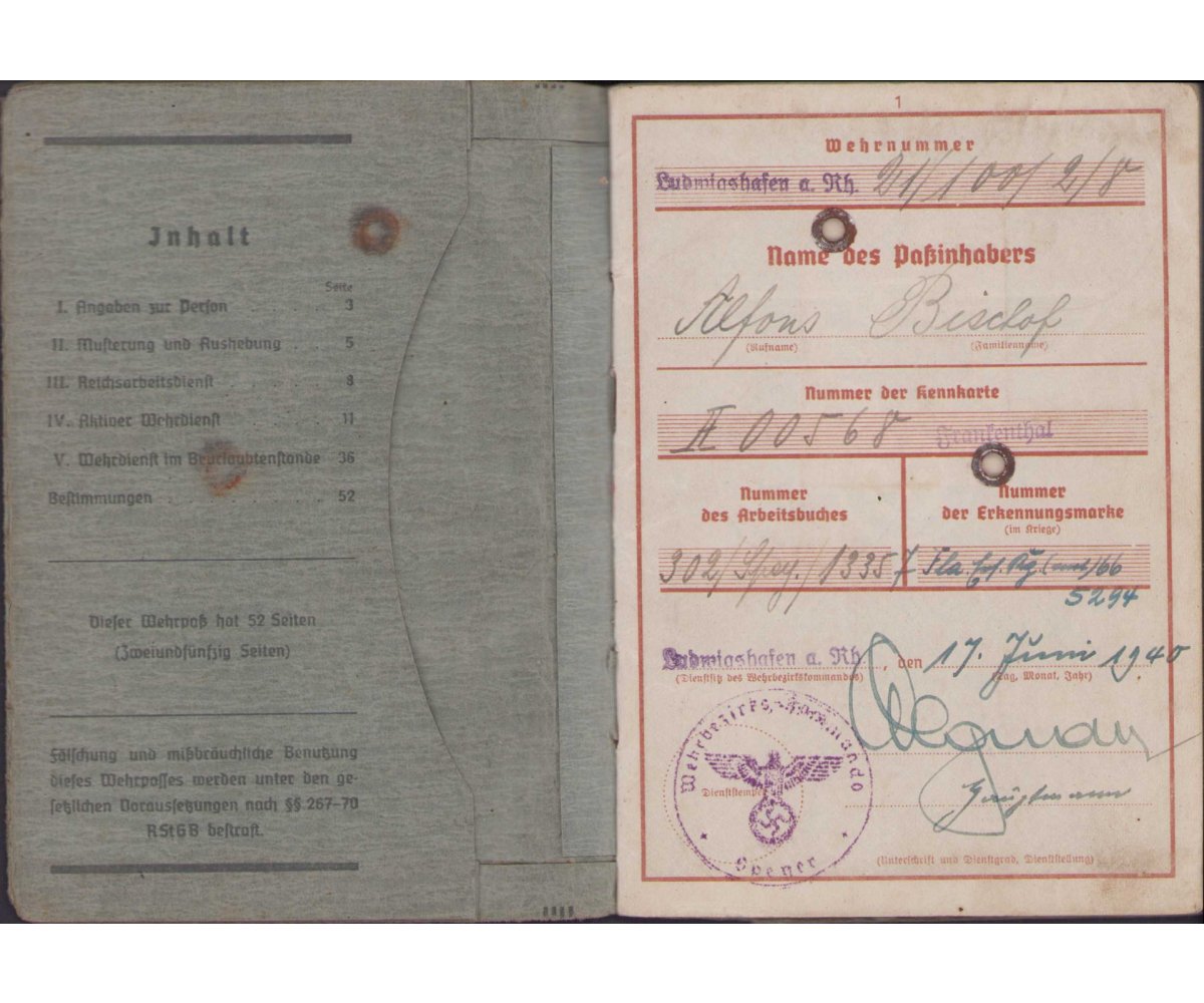 Fla.Btl.66 Wehrpaß (2xVWA/Ost/EKII) — image 2