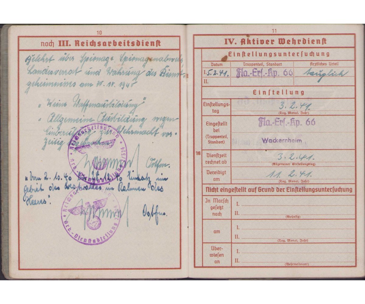 Fla.Btl.66 Wehrpaß (2xVWA/Ost/EKII) — image 6