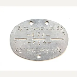 3.Kp./Pz.Abw.Ers.Abt.33 Erkennungsmarke