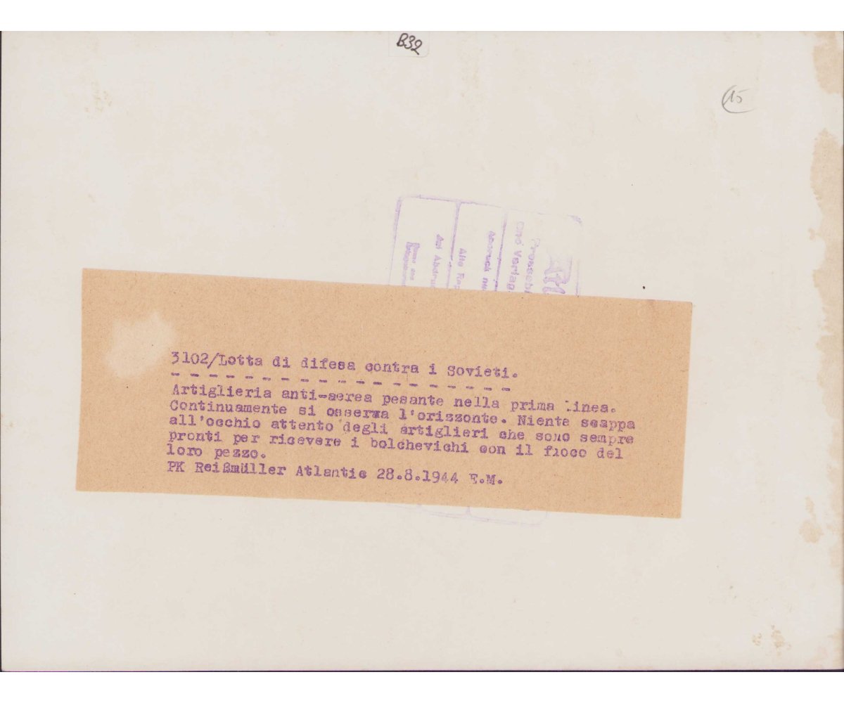 Large 'Flak 8,8cm' Press Photo (Italian Caption) — image 2